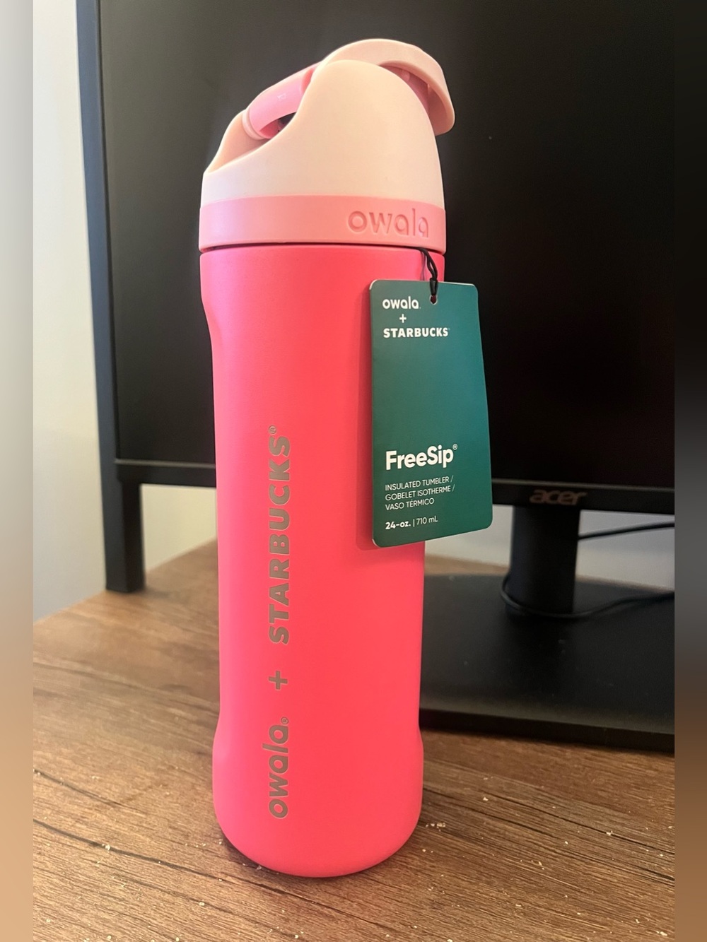 Starbucks x Owala pink tumbler 24oz- NWT- sold out pink vibes summer collection🩷